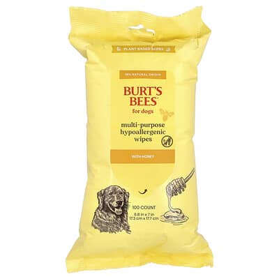 Multi-Purpose Hypoallergenic Wipes with Honey, For Dogs, 100 Count
