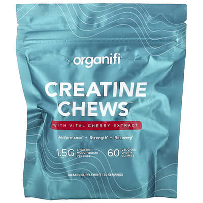 Желе Organifi Creatine Chews™, Cherry, 60 Gummies
