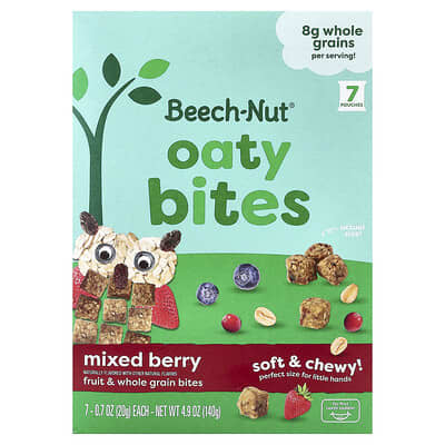 Детское питание Beech-Nut Oaty Bites, Mixed Berry, 7 пакетиков по 0.7 oz (20 g)