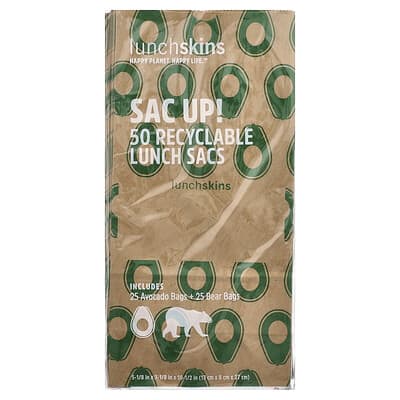 Sac Up! Recyclable Lunch Sacs, 50 Bags