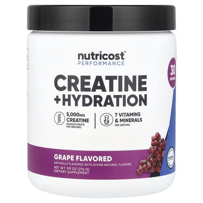 Добавка Nutricost Performance, Creatine + Hydration, Grape, 9.9 oz (276 g)
