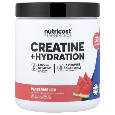 Nutricost Creatine + Hydration, Арбуз, 9 oz (252 g)