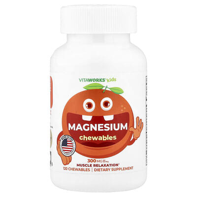 Kids, Magnesium Chewables, Orange, 120 Chewables (150 mg per Chewable)