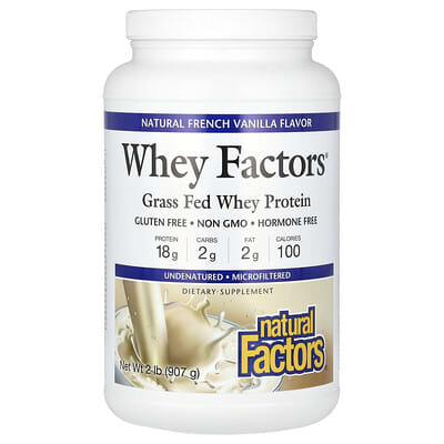 Whey Factors®, Grass Fed Whey Protein, Natural French Vanilla, 2 lb (907 g)