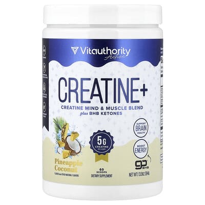 Креатин Vitauthority Active, ананас-кокос, 13.9 oz (394 g)