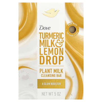 Plant Milk Cleansing Bar Soap, Turmeric Milk & Lemon Drop, 5 oz