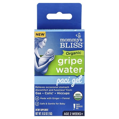 Organic Gripe Water, Paci Gel, Age 2 Weeks+, 0.53 oz (15 g)