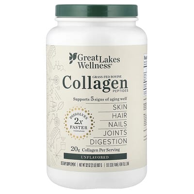 Grass-Fed Bovine Collagen Peptides, Unflavored, 32 oz (907 g)