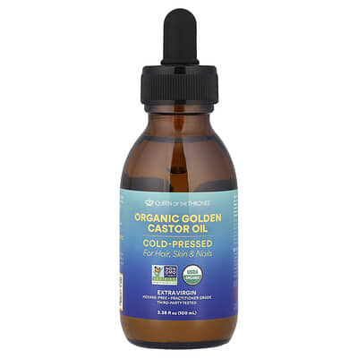 Organic Golden Castor Oil, Cold-Pressed, 3.38 fl oz (100 ml)