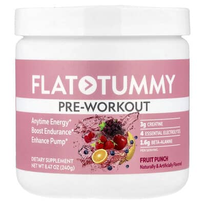 Предтренировочный комплекс Flat Tummy Fruit Punch, 8.47 oz (240 g)
