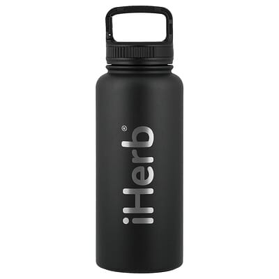 iHerb® Bohtal Insulated Sports Bottle, Black, 32 oz (960 ml)