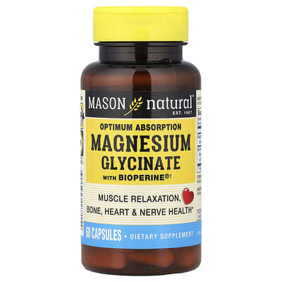 Optimum Absorption Magnesium Glycinate With BioPerine®, 60 Capsules