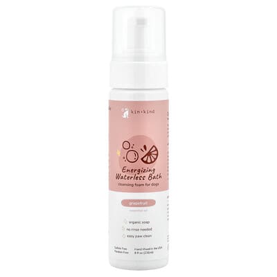 Energizing Waterless Bath, Cleansing Foam For Dogs, Grapefruit , 8 fl oz (236 ml)