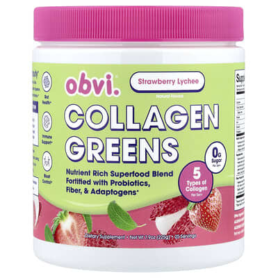Коллаген Obvi Greens Strawberry Lychee 7.9 oz (225 g)