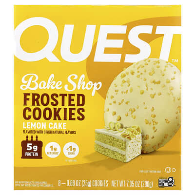 Bake Shop Frosted Cookies, Lemon Cake, 8 Cookies, 0.88 oz (25 g) Each