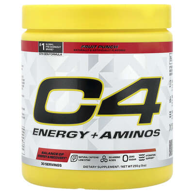 C4® Energy + Aminos, фруктовый пунш, 9 oz (255 g)
