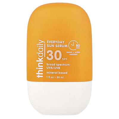 Thinkdaily, Everyday Sun Serum, SPF 30, Fragrance Free, 1 fl oz (30 ml)