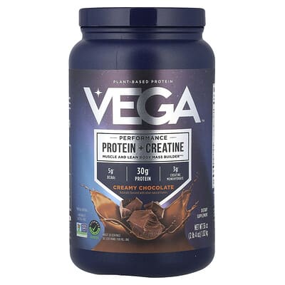 Растительный протеин + креатин, сливочный шоколад, 2 lb 4 oz (1.02 kg)