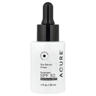 Sun Serum Drops Sunscreen, SPF 30, 1 fl oz (30 ml)