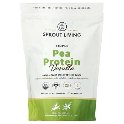 Гороховый протеин Sprout Living Vanilla, 1 lb (454 g)