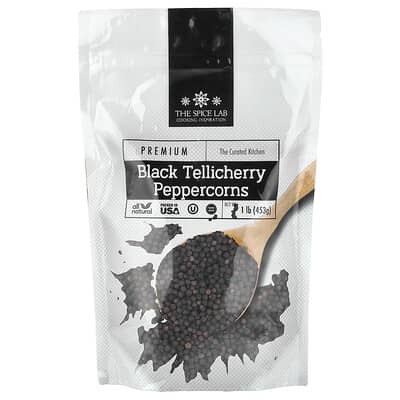 Black Tellicherry Peppercorns, 1 lb (453 g)