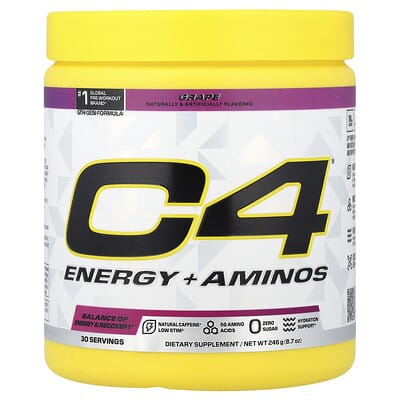C4® Energy + Aminos, виноград, 8.7 oz (246 g)