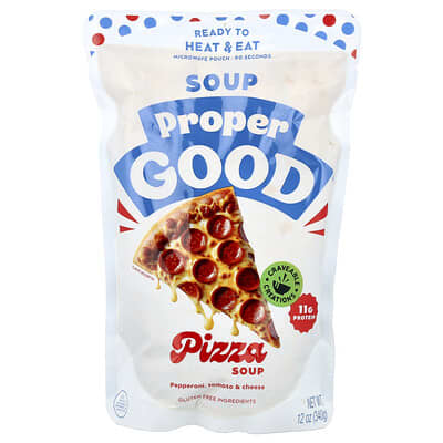 Ready to Heat & Eat, Pizza Soup, Pepperoni, Tomato & Cheese, 12 oz (340g)