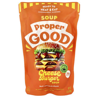 Ready to Heat & Eat, Cheeseburger Soup, Beef, Tomato & Cheese, 12 oz (340 g)