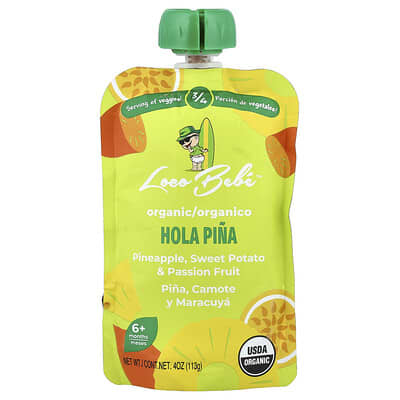 Loco Bebe органическое пюре Hola Pina, 4 oz (113 g)