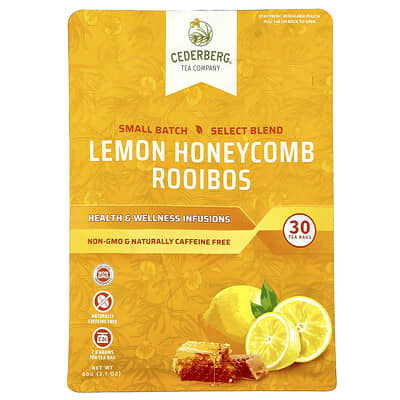 Lemon Honeycomb Rooibos, Caffeine Free, 30 Tea Bags, 2.1 oz (60 g)