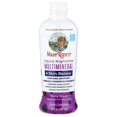 Liquid Nighttime Multimineral + Skin Renew, Berry Dream, 30 fl oz (887 ml)