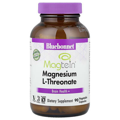 Bluebonnet Nutrition Magtein® Magnesium L-Threonate, 90 вегетарианских капсул