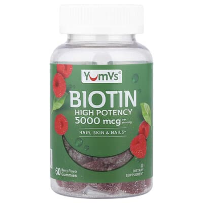 Biotin Gummies, High Potency, Berry, 60 Gummies (2,500 mcg per Gummy)