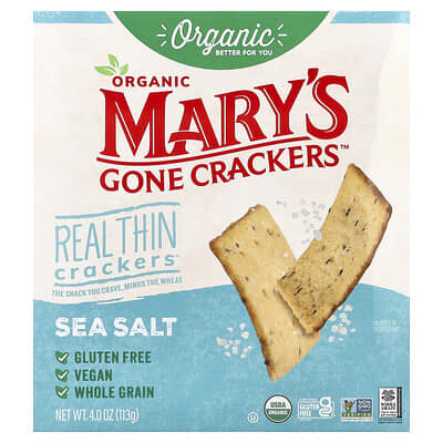 Органические тонкие крекеры Mary's Gone Crackers™, морская соль, 4 oz (113 g)