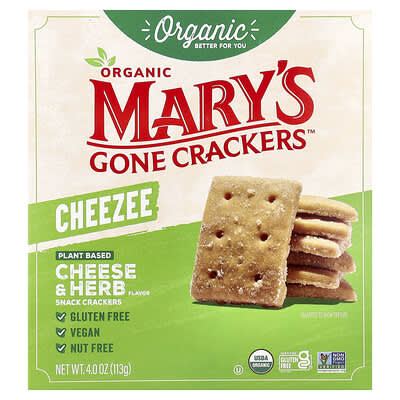 Organic Cheezee Snack Crackers, Cheese & Herb, 4 oz (113 g)