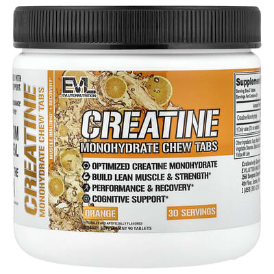 Creatine Monohydrate жевательные таблетки, апельсин, 90 таблеток