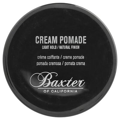 Cream Pomade, Light Hold, Natural Finish, 2 oz (60 ml)