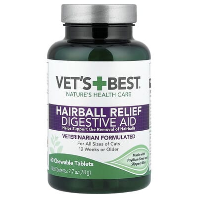 Hairball Relief Digestive Aid, For Cats, 60 Chewable Tablets, 2.7 oz (78 g)
