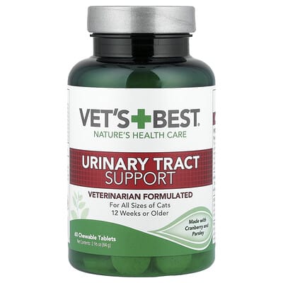 Urinary Tract Support, For Cats, All Sizes, 12 Weeks+, 60 Chewable Tablets, 2.96 oz (84 g)