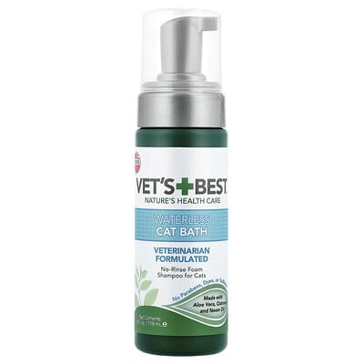 Waterless Cat Bath, No-Rinse Foam Shampoo For Cats, 4 fl oz (118 ml)