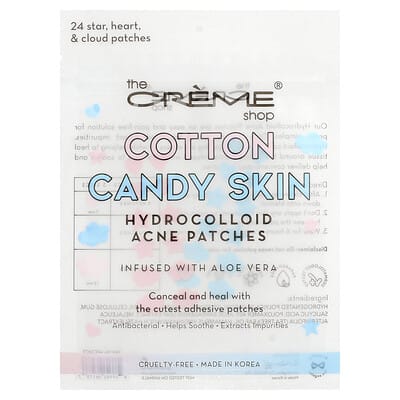 Cotton Candy Skin, Hydrocolloid Acne Patches, Star, Heart & Cloud, 24 Patches