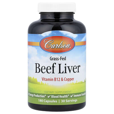 Carlson Печень говяжья на травяном откорме, 180 Capsules
