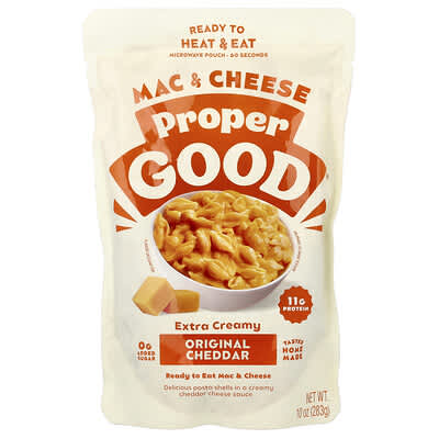 Макароны с сыром Proper Good Ready to Heat & Eat, Mac & Cheese, Original Cheddar, 10 oz (283 g)