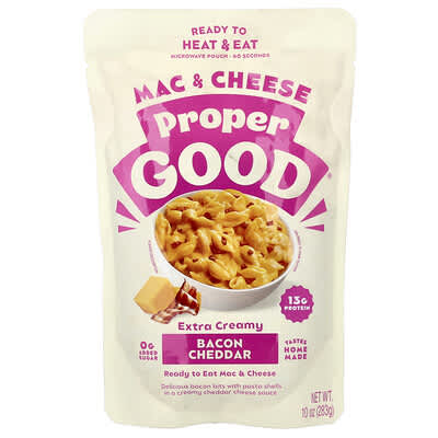 Mac & Cheese, Bacon Cheddar, готовое блюдо, 10 oz (283 g)