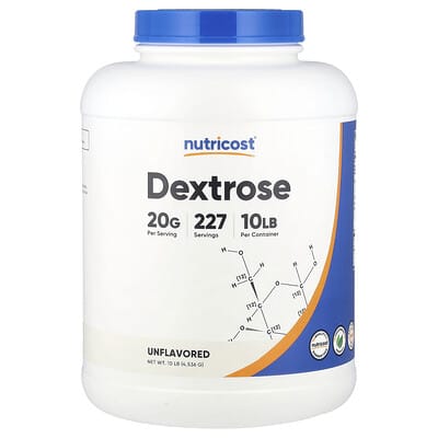 Dextrose, Unflavored, 10 lb (4,536 g)