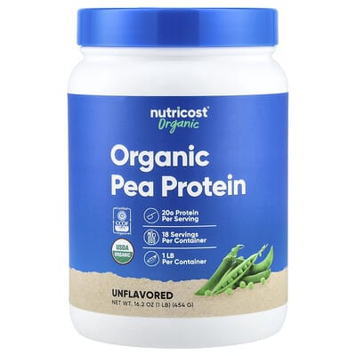 Organic Pea Protein, Unflavored, 1 lb (454 g)