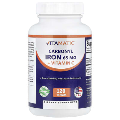 Carbonyl Iron + Vitamin C, 120 Tablets