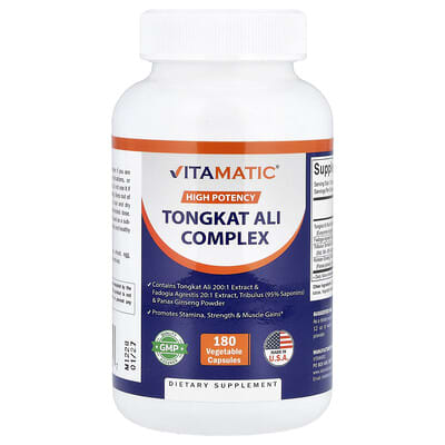 Tongkat Ali Complex, High Potency, 180 Vegetable Capsules