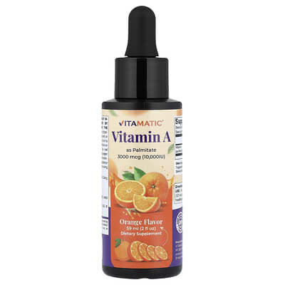 Витамин А в форме palmitate, Orange, 2 fl oz (59 ml)