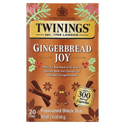 Flavored Black Tea, Gingerbread Joy®, 20 Tea Bags, 1.41 oz (40 g)